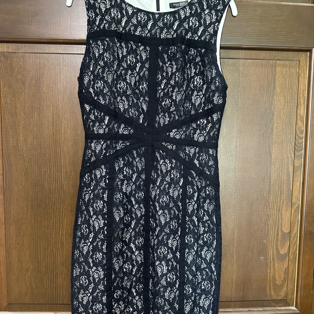Bisou Bisou Black Lace Midi Dress